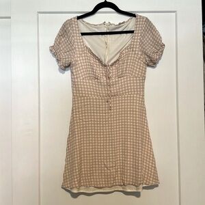 Baby pink gingham mini dress from Bohme
